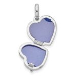 Sterling Silver Rhodium-plated Polished 12mm CZ Bee Heart Locket - Image 4