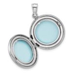 Sterling Silver Rh-plated Diamond 20mm Mom Moon/Stars Round Locket - Image 4