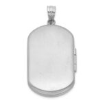 Sterling Silver Rh-plated Satin/Polished Epoxy Flag 30x19mm Locket - Image 3