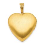 1/20 14K Gold Filled Polished & Textured Dia 16mm Floral Heart Locket - Image 3