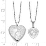 Sterling Silver Rh-plated Heart 20mm and 12mm Locket/Pendant Set - Image 6