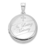 Sterling Silver RH-plated IN LOVING MEMORY 20mm Ash Holder Locket