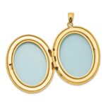 1/20 14K Gold Filled 34mm Enameled Flower Oval Locket - Image 5