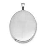 Sterling Silver Rhodium-plated Polished Front/Brushed Back ALWAYS ON MY MIND FOREVER IN MY HEART 20mm Oval Locket - Image 3