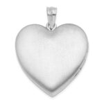 Sterling Silver Rhodium-plated 24mm Plain Heart Locket - Image 3