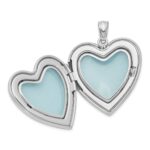 Sterling Silver Rhodium-plated 24mm Polished Swirl Heart Locket - Image 5