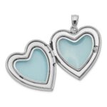 Sterling Silver Rhodium-plated & Diamond 24mm D/C Heart Locket - Image 5