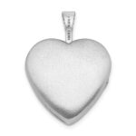 Sterling Silver Rhodium-plated 16mm Enameled & D/C Love Heart Locket - Image 3