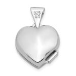 Sterling Silver Rhodium-plated & Diamond 20mm D/C Heart Locket - Image 3