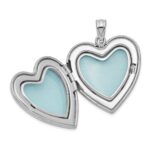 Sterling Silver Rhodium-plated Enameled Polished/Satin Rose I Love You Heart Mom 18in Locket & Daughter 14in Pendant Necklace Set - Image 4