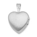 Sterling Silver Rhodium-plated Polished Diamond Star 12mm Heart Locket - Image 3