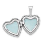 Sterling Silver Rhodium-plated Polished Diamond Star 12mm Heart Locket - Image 5