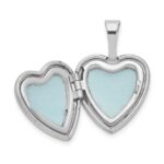 Sterling Silver Rhodium-plated Enamel Butterfly Flowers 12mm Heart Locket - Image 5