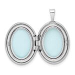 Sterling Silver Rhodium-plated Swirls 19mm Oval Locket - Image 5