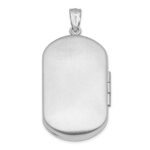 Sterling Silver Rhodium-plated Cross Rectangular Locket - Image 3