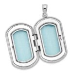 Sterling Silver Rhodium-plated Polished Rectangular Locket - Image 5