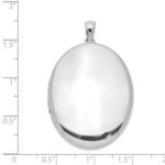 Sterling Silver Rhodium-plated Polished 34mm Oval Locket - Image 4