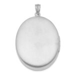 Sterling Silver Rhodium-plated & Diamond Polished 34mm Oval Locket - Image 3