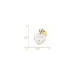 Sterling Silver Rhodium-plated w/Gold-plated Dia w/ Charm Heart Locket - Image 6