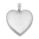 Sterling Silver Rhodium-plated Polished & Satin Heart Locket - Image 3