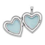 Sterling Silver Rhodium-plated Polished & Satin Heart Locket - Image 5