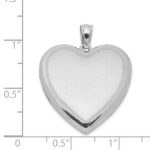 Sterling Silver Rhodium-plated Polished & Satin Heart Locket - Image 4