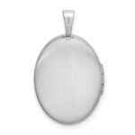 Sterling Silver Rhodium-plated Scroll Oval Locket - Image 3