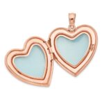 Sterling Silver Rose Gold-plated 24mm Plain Heart Locket - Image 5