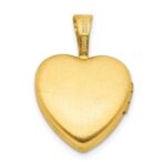 Sterling Silver Gold-plated Satin & Polished 12mm Fairy Heart Locket - Image 3