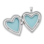 Sterling Silver Rhodium-plated 21mm Polished My Angel Heart Locket - Image 3