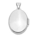 Sterling Silver RH-pltd w/Yellow Rhod 23mm St Christopher Oval Locket - Image 3