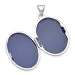 Sterling Silver RH-pltd w/Yellow Rhod 23mm St Christopher Oval Locket - Image 4