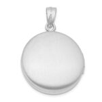 Sterling Silver Rhodium-plated 20mm Diamond Polished Round Locket - Image 3