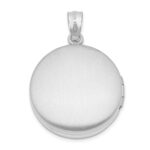 Sterling Silver Rh-pltd 20mm Diamond LOVE TO THE MOON Round Locket - Image 4