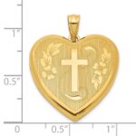 Sterling Silver Gold-tone Floral Cross Ash Holder Heart Locket - Image 6