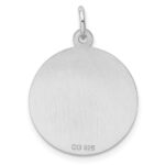 Sterling Silver Rhodium-plated Engraveable Boy Disc Charm - Image 4
