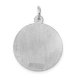 Sterling Silver Rhodium-plated Engraveable Girl Disc Charm - Image 4