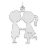 Sterling Silver Rhodium-plated Engraveable Boy/Girl Disc Charm - Image 4