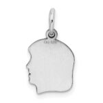 Sterling Silver Rh-plt Engraveable Girl Disc Charm Polish on Front/Back - Image 4