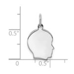 Sterling Silver Rh-plt Engraveable Boy Disc Charm Polish on Front/Back - Image 3