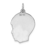 Sterling Silver Rhod-plate Eng. Boy Disc Charm Polish on Front/Back - Image 4