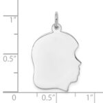 Sterling Silver Rhod-plate Eng. Girl Polish Front/Satin Back Disc Charm - Image 3