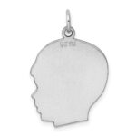 Sterling Silver Rh-plt Engraveable Boy Disc Charm Polish on Front/Back - Image 4