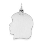 Sterling Silver Rh-plt Engraveable Girl Disc Charm Polish on Front/Back - Image 4