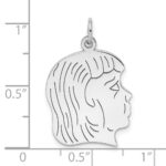 Sterling Silver Rhod-plated ENG. Girl Polished Front/Satin Back Disc Charm - Image 3