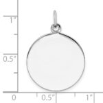 Sterling Silver Rh-plt Engraveable Round Polished Front/Back Disc Charm - Image 3