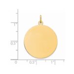Sterling Silver GP Engraveable Round Polished Disc Charm - Image 3