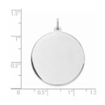 Sterling Silver Rhod-plated Eng. Rnd Polish Front/Satin Back Disc Charm - Image 3