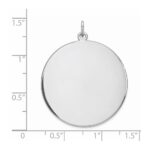 Sterling Silver Rhod-plated Eng. Rnd Polish Front/Satin Back Disc Charm - Image 3