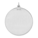Sterling Silver Rhod-plated Eng. Rnd Polish Front/Satin Back Disc Charm - Image 4